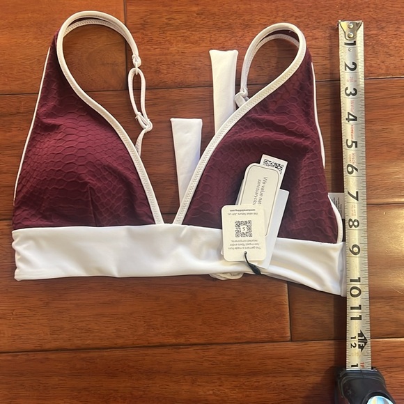 NWT Sanctuary Croc Embossed Bikini Top In Plum Size Small - Picture 5 of 6